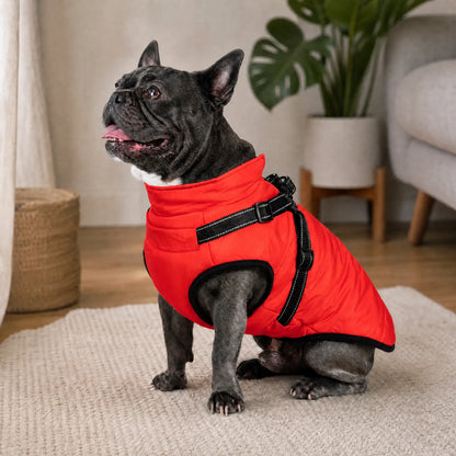 Wasserdichter 3-in-1-Hundemantel mit integriertem Geschirr von OHMYSWISS