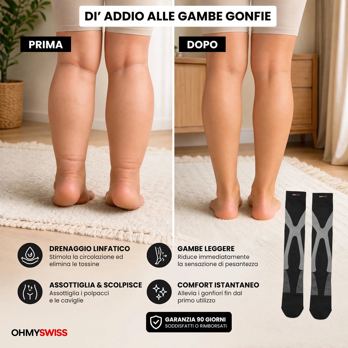 Calze a compressione graduata OHMYSWISS