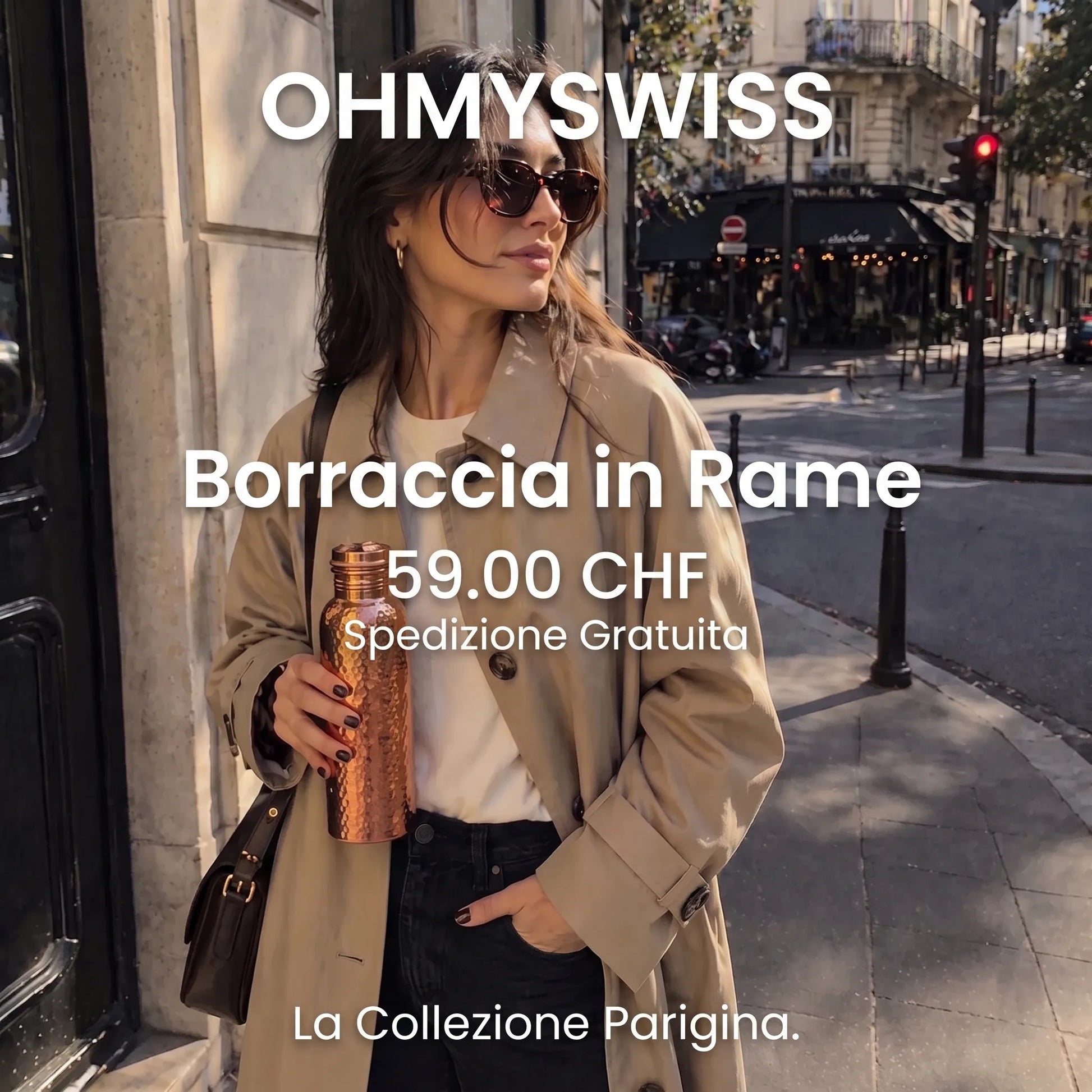 Borraccia in rame puro al 99,9% – Rituale ayurvedico OHMYSWISS