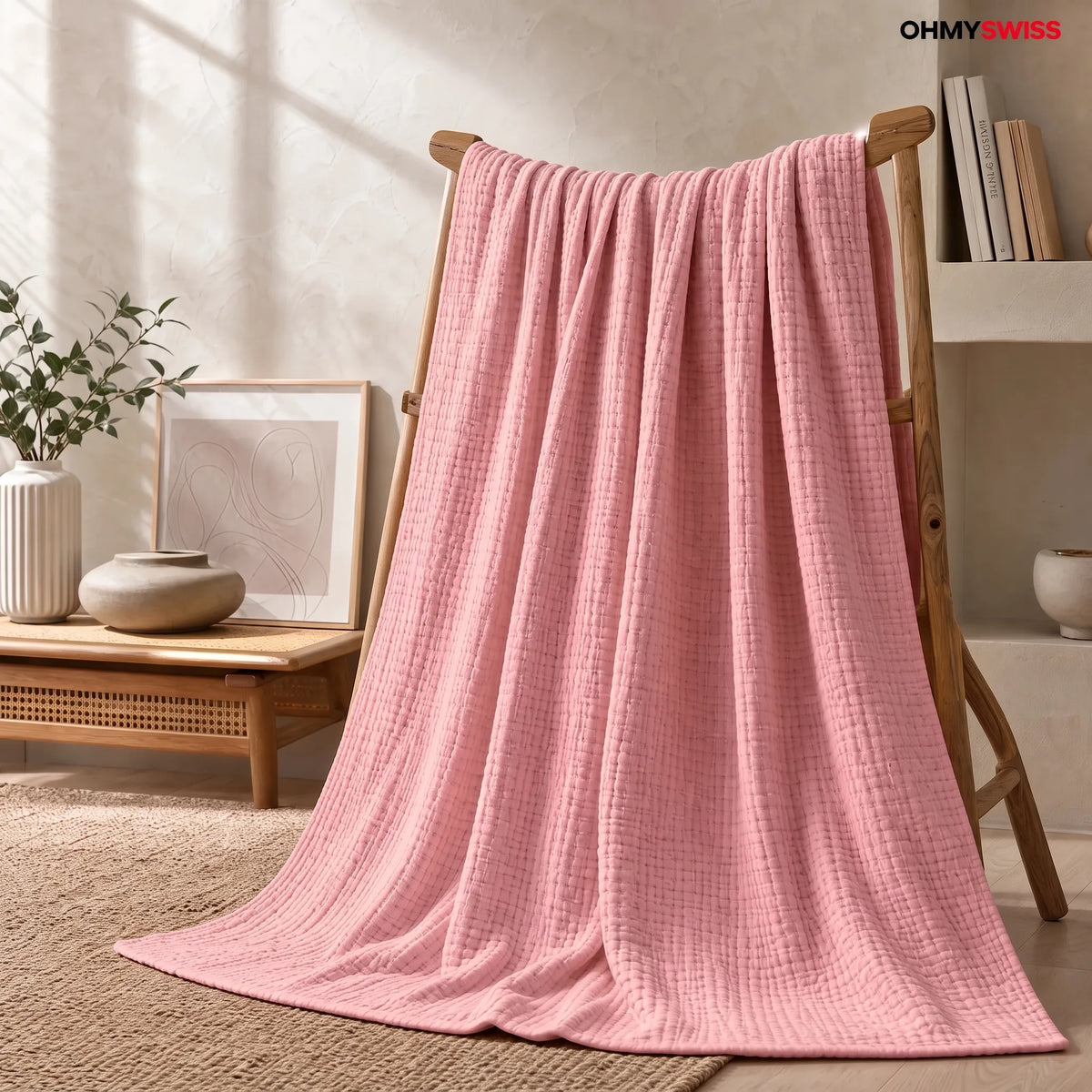 Coperta in mussola 100% cotone – Morbida come una nuvola, perfetta per coccolarsi OHMYSWISS