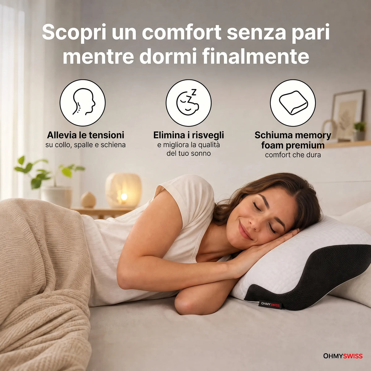 Cuscino ergonomico cervicale OHMYSWISS