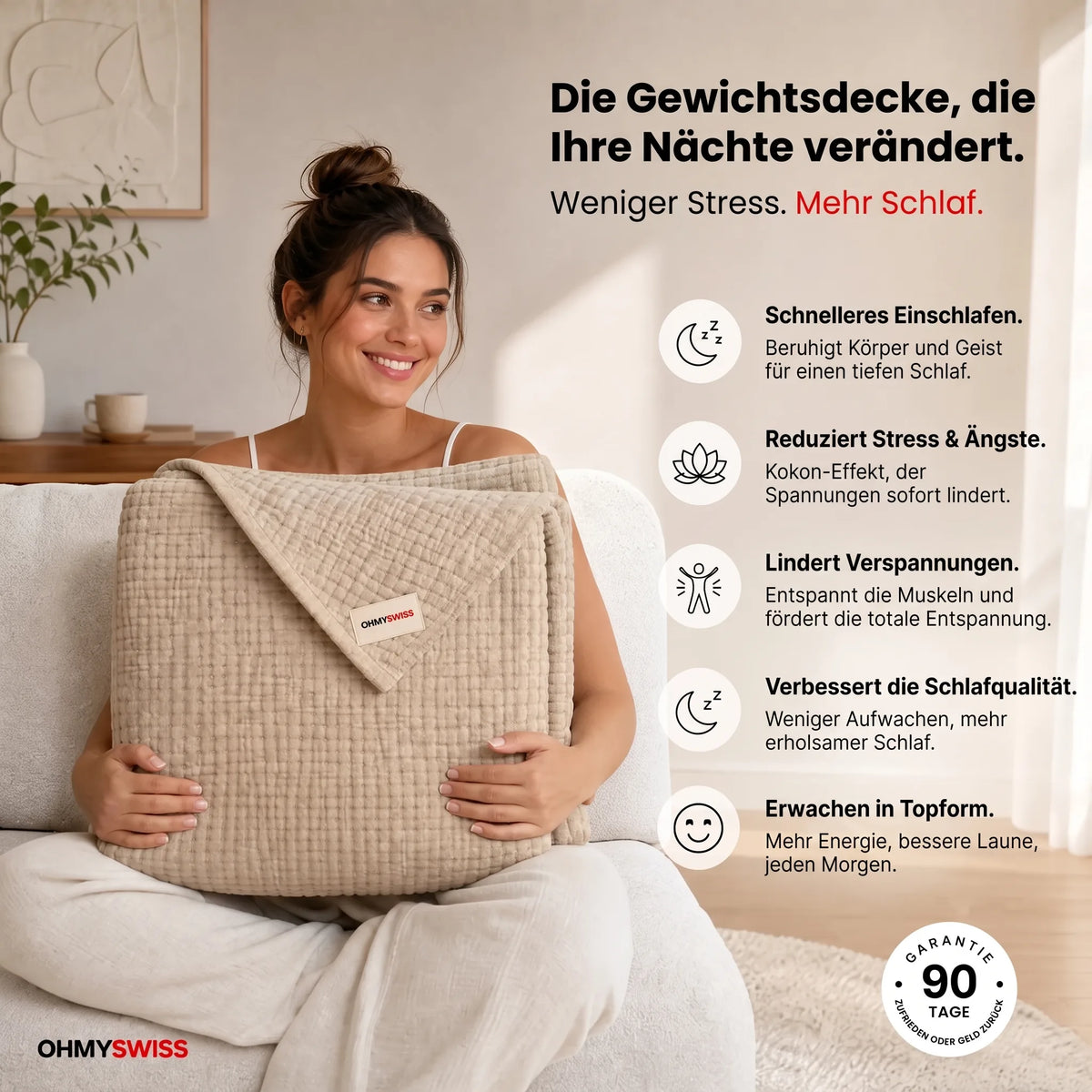 Coperta in mussola 100% cotone – Morbida come una nuvola, perfetta per coccolarsi OHMYSWISS