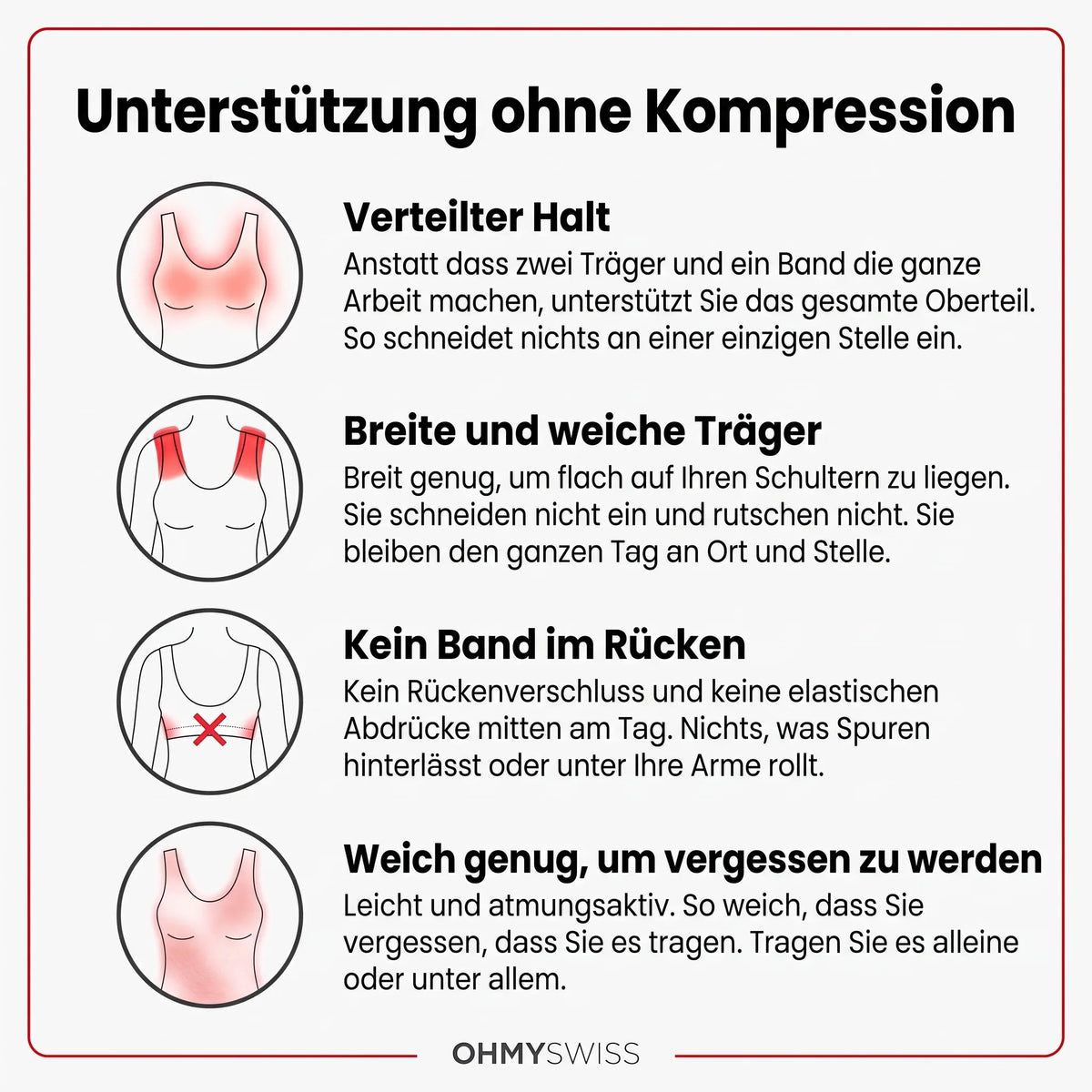 Komfort-Top mit integriertem BH OHMYSWISS
