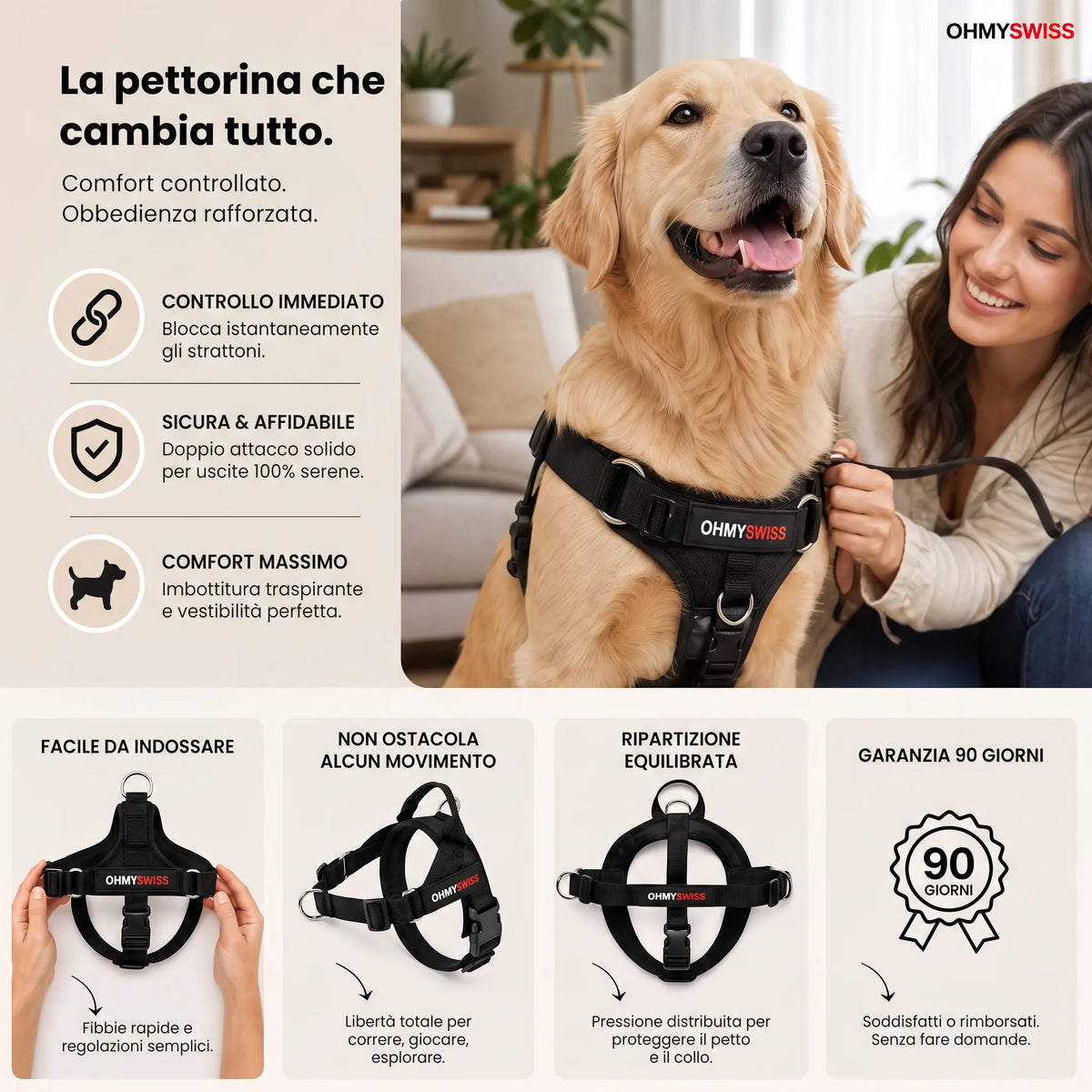 Anti-Zug-Halsband „Comfort+“ von OHMYSWISS