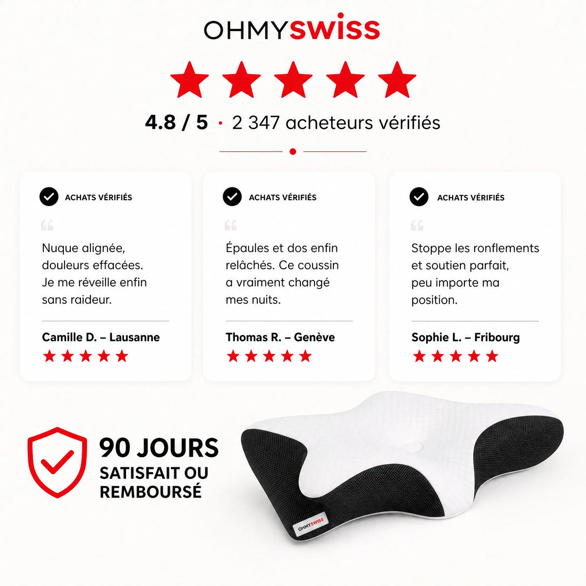 Cuscino ergonomico cervicale OHMYSWISS