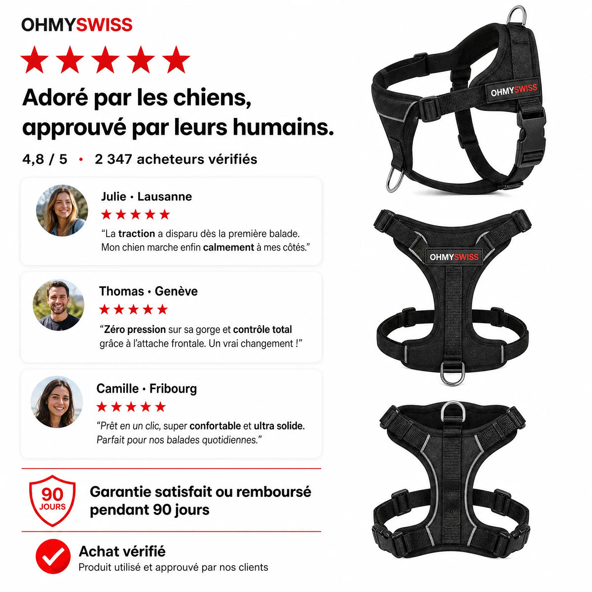 Imbracatura anti-trazione Comfort+ OHMYSWISS