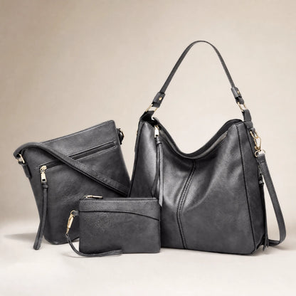 Set da 3 pezzi con borsa Hobo in pelle di lusso OHMYSWISS