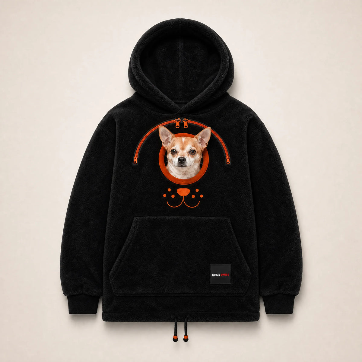 Felpa con cappuccio porta-animali Sherpa – Trasporta il tuo amico a quattro zampe con le mani libere OHMYSWISS