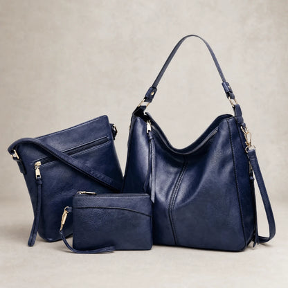 Set da 3 pezzi con borsa Hobo in pelle di lusso OHMYSWISS